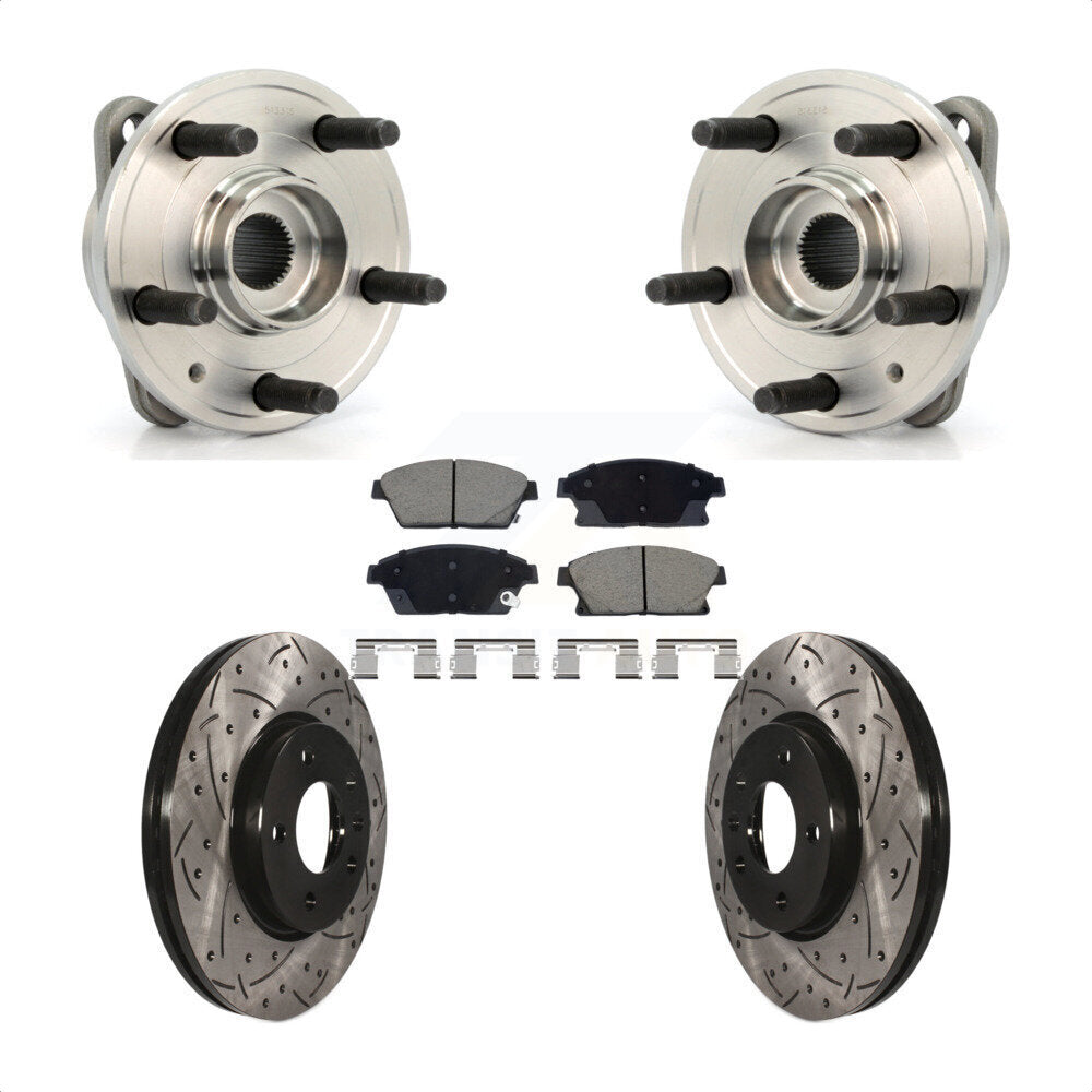 Hub Bearing Assembly Drilled Slot Brake Rotor Pads Front Kit For Chevrolet Cruze