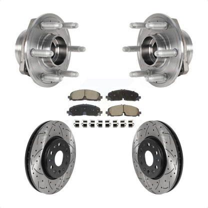 Hub Bearing Drilled Slot Brake Rotor Pad Front Kit For Chevrolet Traverse Blazer