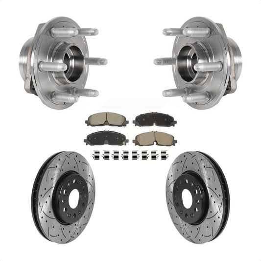 Hub Bearing Drilled Slot Brake Rotor Pad Front Kit For Chevrolet Traverse Blazer