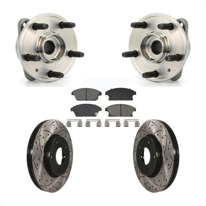 Hub Bearing Assembly Drilled Slot Brake Rotor Pads Front Kit For Chevrolet Cruze
