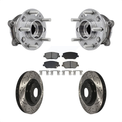Hub Bearing Drill Slot Brake Rotor Pads Front Kit For 2019-2020 Hyundai Santa Fe