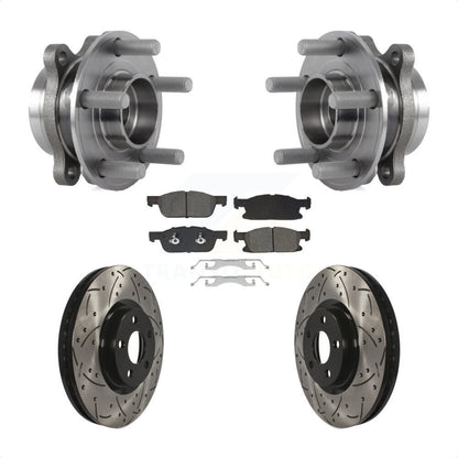 Hub Bearing Coated Drill Slot Brake Rotor Pads Front Kit For Lincoln Continental