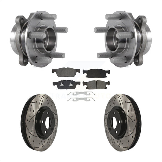 Hub Bearing Coated Drill Slot Brake Rotor Pads Front Kit For Lincoln Continental