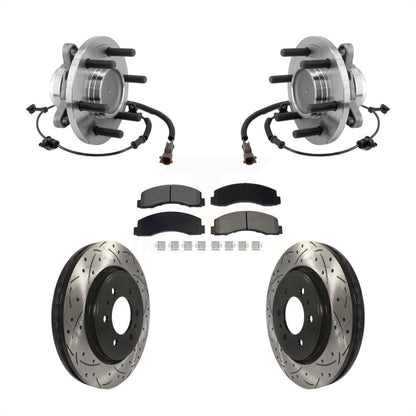 Hub Bearing Drilled Slot Brake Rotor Pad Front Kit For Ford F-150 Expedition RWD
