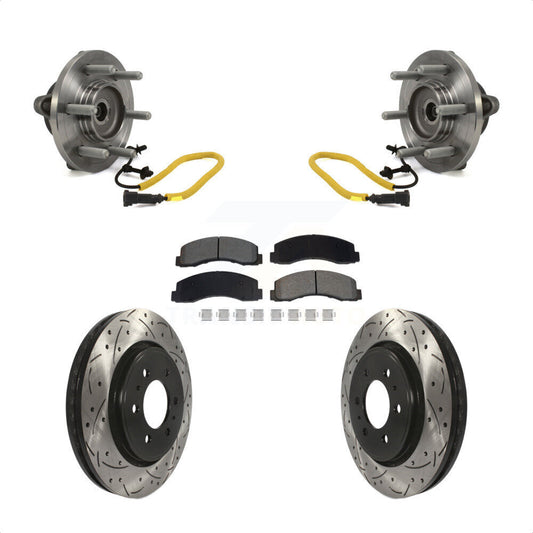 Hub Bearing Assembly Coated Drill Slot Brake Rotor Pads Front Kit For Ford F-150