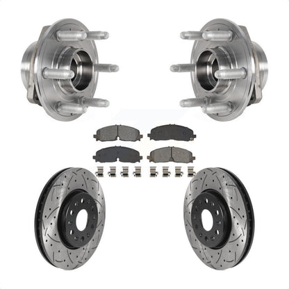Hub Bearing Drilled Slot Brake Rotor Pad Front Kit For Chevrolet Traverse Blazer