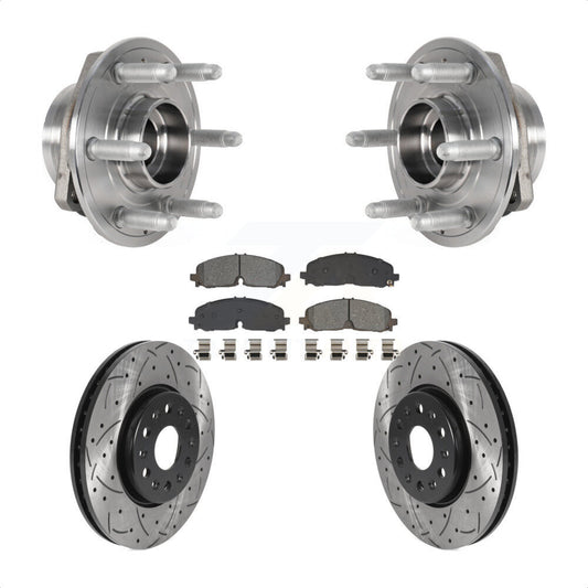 Hub Bearing Drilled Slot Brake Rotor Pad Front Kit For Chevrolet Traverse Blazer