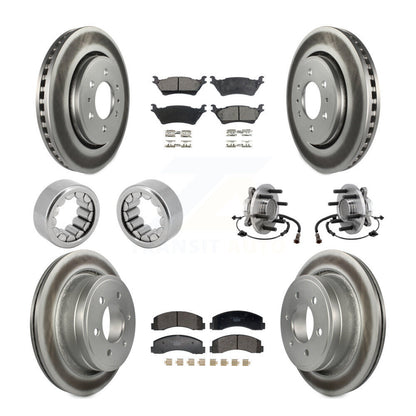 Hub Bearing Coated Brake Rotor Pad Shoe Front Rear Kit (10Pc) For Ford F-150 RWD