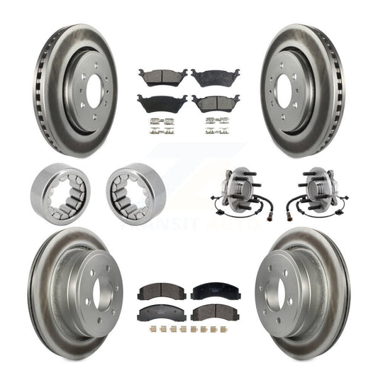 Hub Bearing Coated Brake Rotor Pad Shoe Front Rear Kit (10Pc) For Ford F-150 RWD