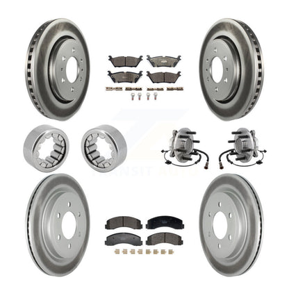 Hub Bearing Coated Brake Rotor Pad Shoe Front Rear Kit (10Pc) For Ford F-150 RWD