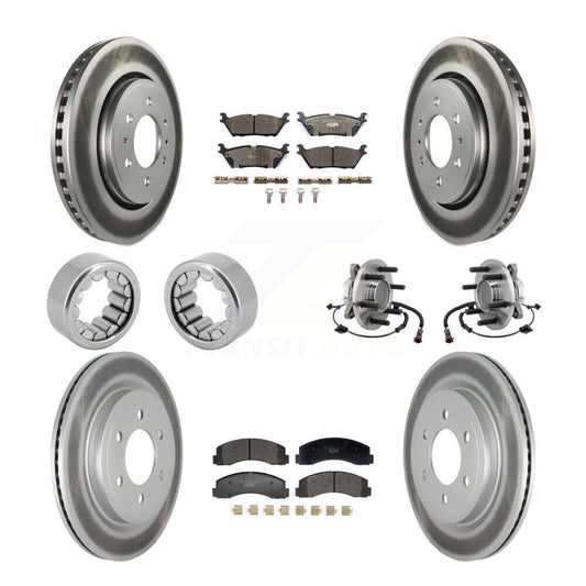 Hub Bearing Coated Brake Rotor Pad Shoe Front Rear Kit (10Pc) For Ford F-150 RWD