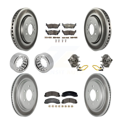 Hub Bearing Coated Brake Rotor And Pad Shoe Front Rear Kit (10Pc) For Ford F-150