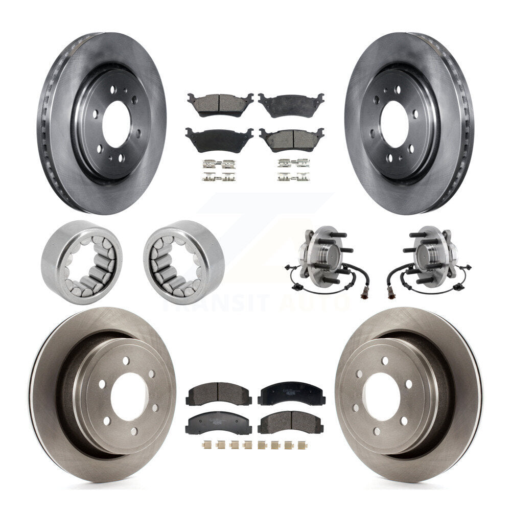Hub Bearing Brake Rotor Pads Shoe Front Rear Kit (10Pc) For 18-20 Ford F-150 RWD
