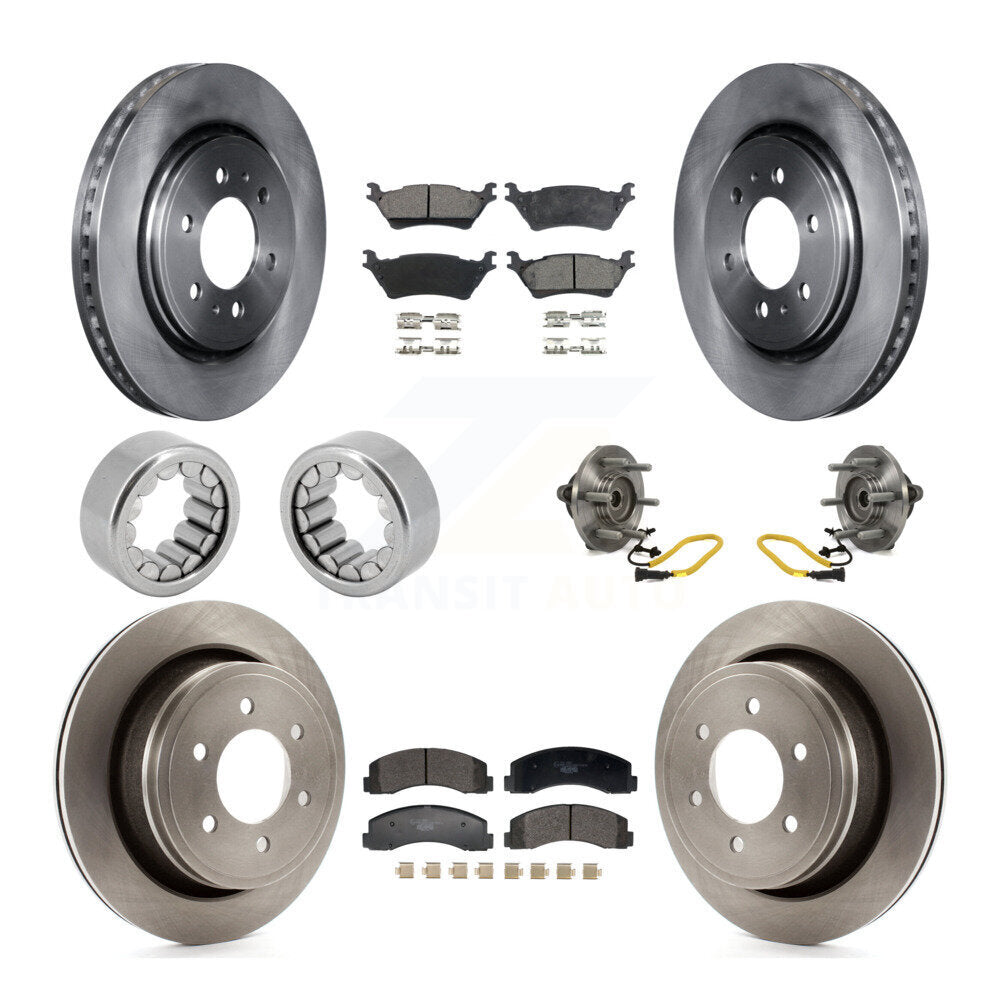Hub Bearing Disc Brake Rotors And Pads Shoe Front Rear Kit (10Pc) For Ford F-150
