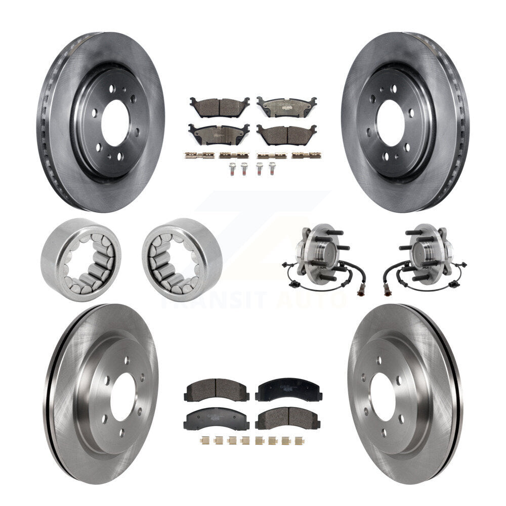 Hub Bearing Brake Rotor Pads Shoe Front Rear Kit (10Pc) For 18-20 Ford F-150 RWD