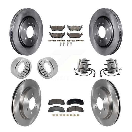 Hub Bearing Brake Rotor Pads Shoe Front Rear Kit (10Pc) For 18-20 Ford F-150 RWD
