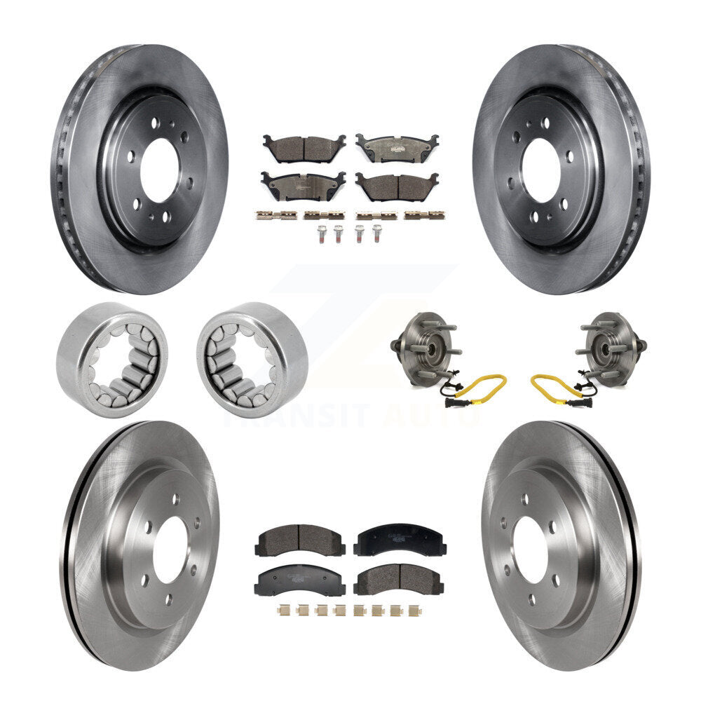 Hub Bearing Disc Brake Rotors And Pads Shoe Front Rear Kit (10Pc) For Ford F-150
