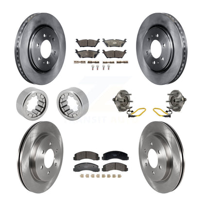 Hub Bearing Disc Brake Rotors And Pads Shoe Front Rear Kit (10Pc) For Ford F-150