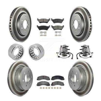 Hub Bearing Coated Brake Rotor Pad Shoe Front Rear Kit (10Pc) For Ford F-150 RWD