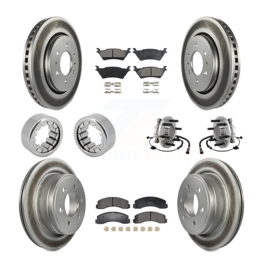 Hub Bearing Coated Brake Rotor Pad Shoe Front Rear Kit (10Pc) For Ford F-150 RWD
