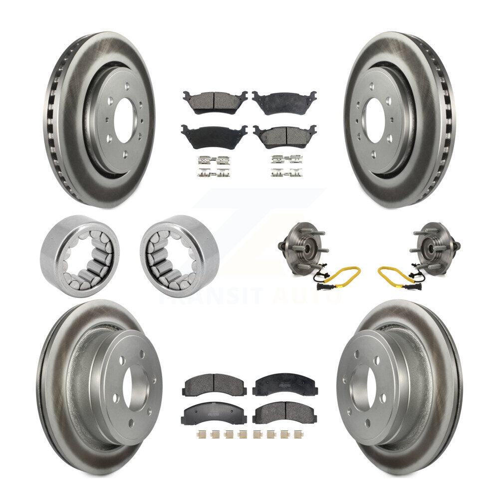 Hub Bearing Coated Brake Rotor And Pad Shoe Front Rear Kit (10Pc) For Ford F-150
