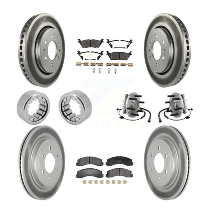 Hub Bearing Coated Brake Rotor Pad Shoe Front Rear Kit (10Pc) For Ford F-150 RWD