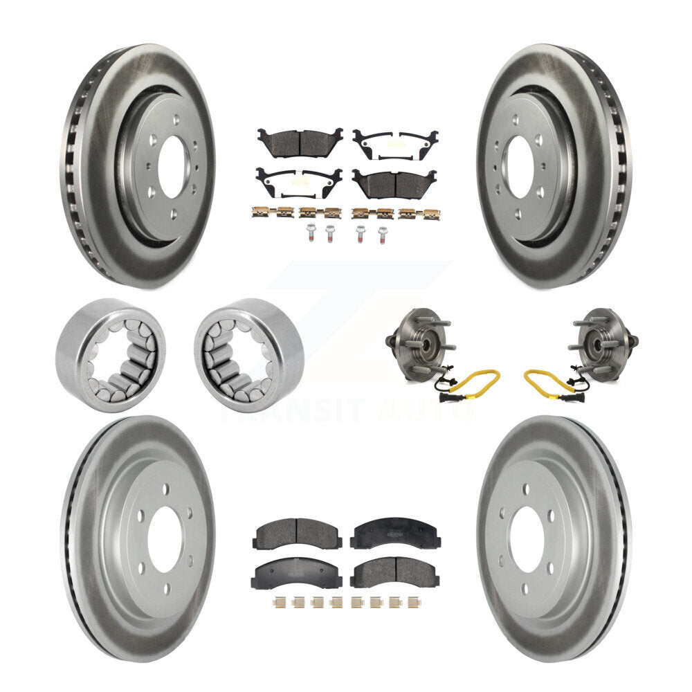Hub Bearing Coated Brake Rotor And Pad Shoe Front Rear Kit (10Pc) For Ford F-150