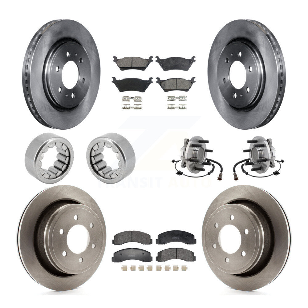 Hub Bearing Brake Rotor Pads Shoe Front Rear Kit (10Pc) For 18-20 Ford F-150 RWD