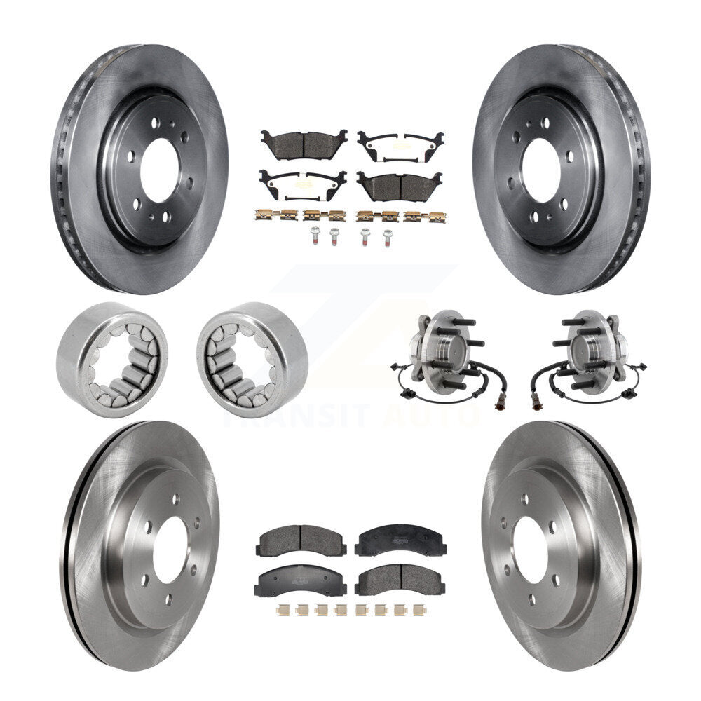 Hub Bearing Brake Rotor Pads Shoe Front Rear Kit (10Pc) For 18-20 Ford F-150 RWD