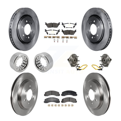 Hub Bearing Disc Brake Rotors And Pads Shoe Front Rear Kit (10Pc) For Ford F-150