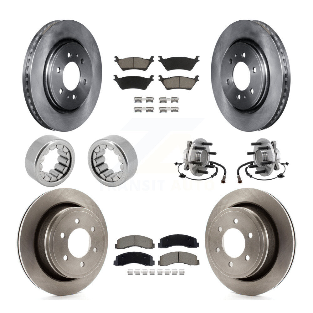 Hub Bearing Brake Rotor Pads Shoe Front Rear Kit (10Pc) For 18-20 Ford F-150 RWD