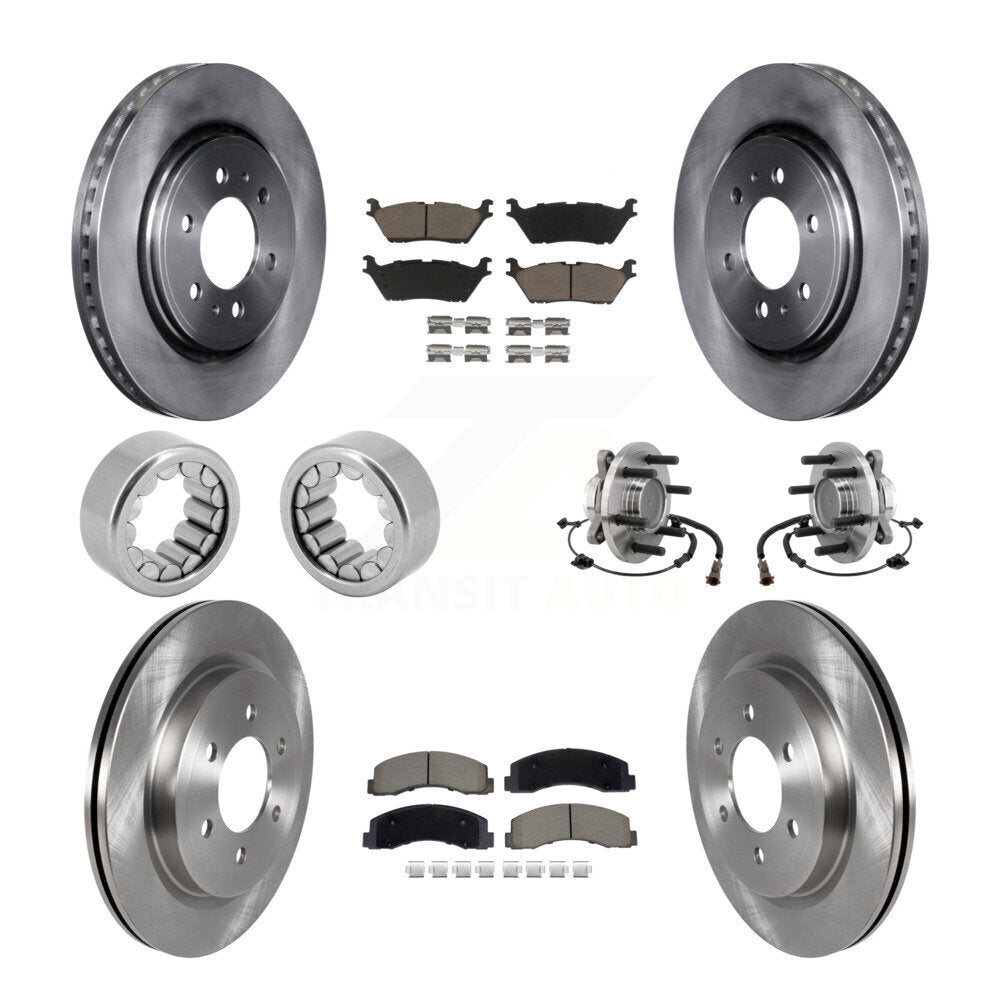 Hub Bearing Brake Rotor Pads Shoe Front Rear Kit (10Pc) For 18-20 Ford F-150 RWD