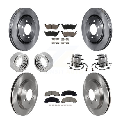 Hub Bearing Brake Rotor Pads Shoe Front Rear Kit (10Pc) For 18-20 Ford F-150 RWD