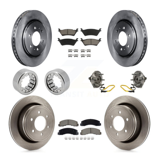Hub Bearing Disc Brake Rotors And Pads Shoe Front Rear Kit (10Pc) For Ford F-150