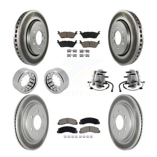 Hub Bearing Coated Brake Rotor Pad Shoe Front Rear Kit (10Pc) For Ford F-150 RWD