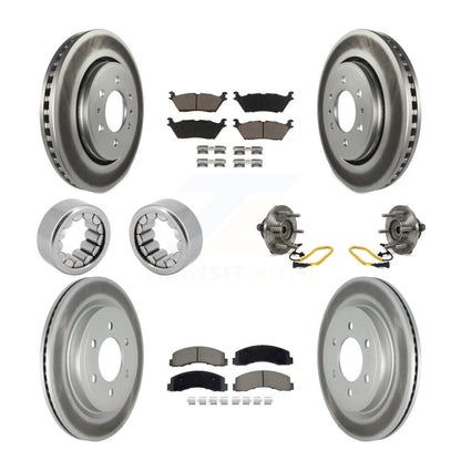 Hub Bearing Coated Brake Rotor And Pad Shoe Front Rear Kit (10Pc) For Ford F-150
