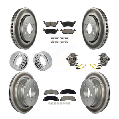 Hub Bearing Coated Brake Rotor And Pad Shoe Front Rear Kit (10Pc) For Ford F-150