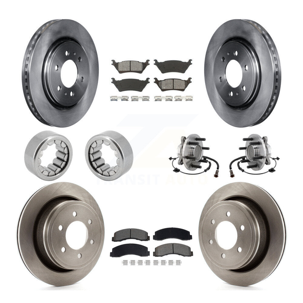 Hub Bearing Brake Rotor Pads Shoe Front Rear Kit (10Pc) For 18-20 Ford F-150 RWD