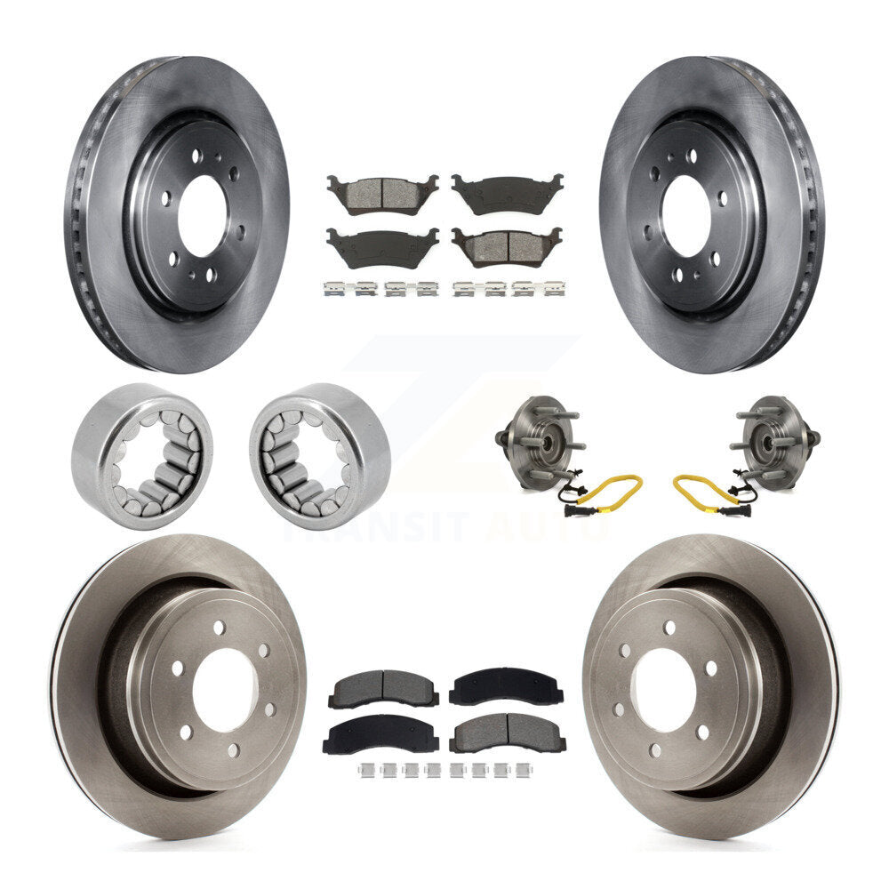 Hub Bearing Disc Brake Rotors And Pads Shoe Front Rear Kit (10Pc) For Ford F-150