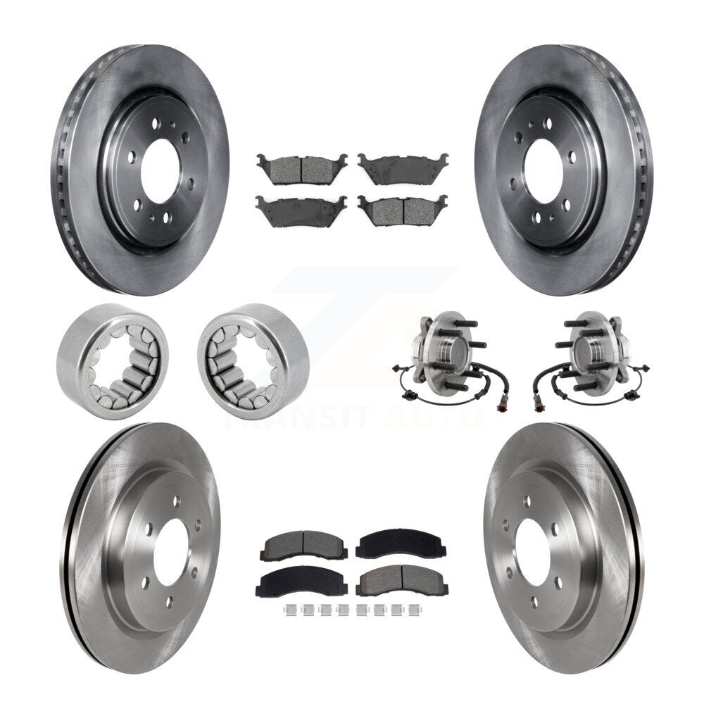 Hub Bearing Brake Rotor Pads Shoe Front Rear Kit (10Pc) For 18-20 Ford F-150 RWD