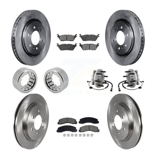 Hub Bearing Brake Rotor Pads Shoe Front Rear Kit (10Pc) For 18-20 Ford F-150 RWD