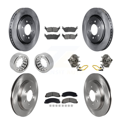 Hub Bearing Disc Brake Rotors And Pads Shoe Front Rear Kit (10Pc) For Ford F-150