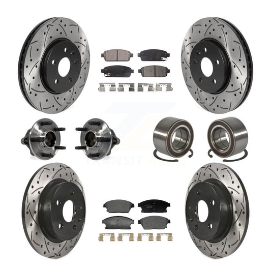 Hub Bearing Coat Brake Rotor Pads Front Rear Kit (10Pc) For Chevrolet Trax Buick