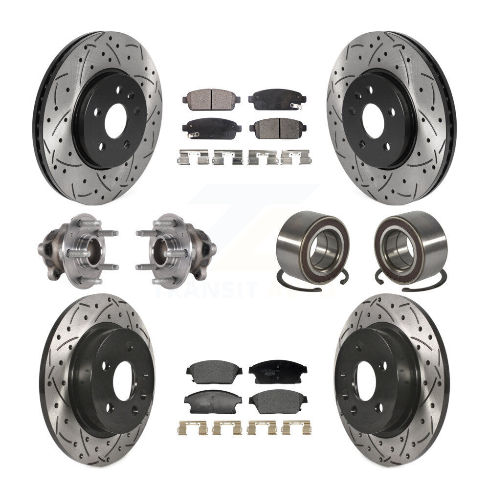 Hub Bearing Coat Brake Rotor Pad Front Rear Kit (10Pc) For Buick Encore Trax FWD