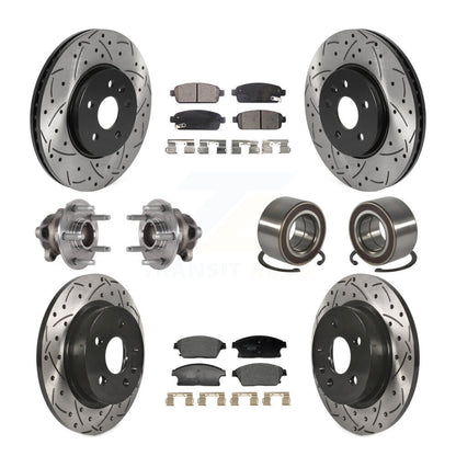 Hub Bearing Coat Brake Rotor Pad Front Rear Kit (10Pc) For Buick Encore Trax FWD