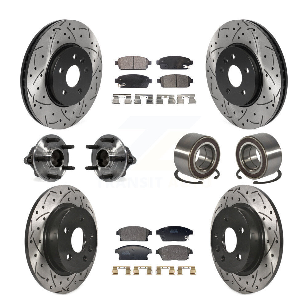 Hub Bearing Coat Brake Rotor Pads Front Rear Kit (10Pc) For Chevrolet Trax Buick