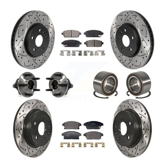 Hub Bearing Coat Brake Rotor Pads Front Rear Kit (10Pc) For Chevrolet Trax Buick