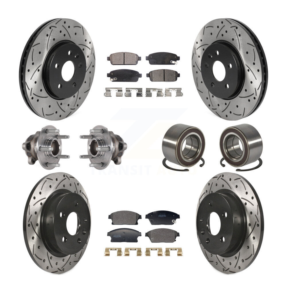 Hub Bearing Coat Brake Rotor Pad Front Rear Kit (10Pc) For Buick Encore Trax FWD