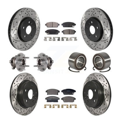 Hub Bearing Coat Brake Rotor Pad Front Rear Kit (10Pc) For Buick Encore Trax FWD