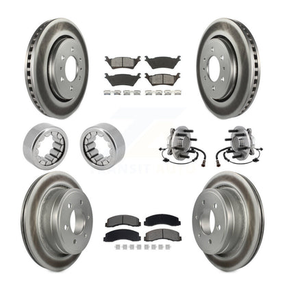 Hub Bearing Coated Brake Rotor Pad Shoe Front Rear Kit (10Pc) For Ford F-150 RWD